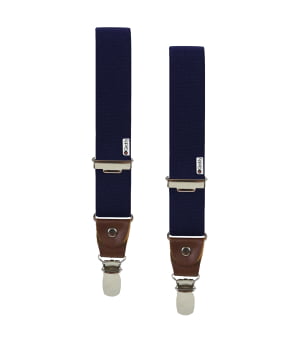 Τιράντες Μονόχρωμες με Δερμάτινο Τελείωμα Μπλε/Καφέ