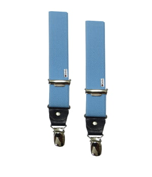 Τιράντες Μονόχρωμες με Δερμάτινο Τελείωμα Γαλάζιο/Μαύρο