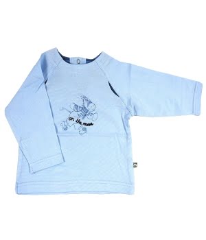 Μπλουζάκι Βαμβακερό Μακρυμάνικο Γαλαζιο