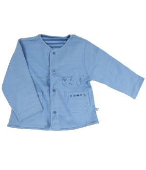 Βαμβακερή Ζακέτα Διπλής Όψης Μπλε