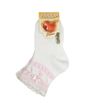 Καλτσάκι Βρεφικό Λευκό/Ροζ