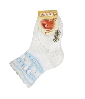 Καλτσάκι Βρεφικό Λευκό/Σιέλ