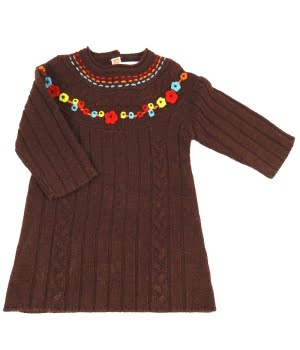 Πλεκτό Φορεματάκι Καφέ