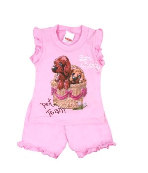 Πυτζαμάκι Ροζ Σκυλάκια