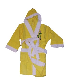 Μπουρνούζι Παιδικό Κίτρινο Looney Tunes με κουκούλα και τσέπες