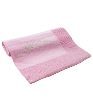 Κουβέρτα Μάλλινη Πλεκτή Αγκαλιάς Ροζ 80Χ100