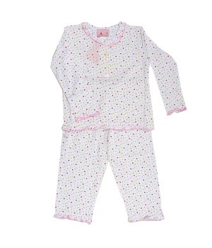 Πυτζαμάκι Ροζ Λουλουδάκια Μακρύ