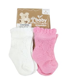 Σετ 2 Καλτσάκια Ροζ και Λευκό