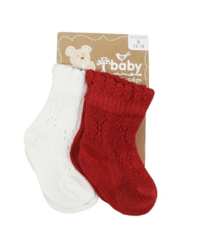 Σετ 2 Καλτσάκια Κόκκινο και Λευκό