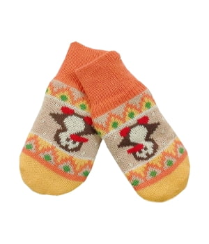 Γαντάκια Πλεκτά Πορτοκαλί Πιγκουίνοι