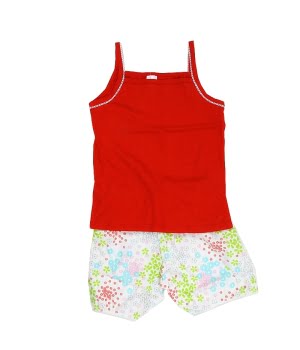 Πυτζαμάκι Κόκκινο Φλοράλ