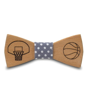 Ξύλινο Παπιγιόν Παιδικό Μπάσκετ Γκρι Πουά