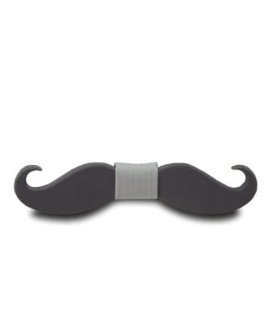 Ξύλινο Παπιγιόν Παιδικό Μουστάκι Grey/Grey