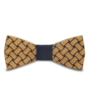 Ξύλινο Παπιγιόν Παιδικό Ψάθα Μπλε