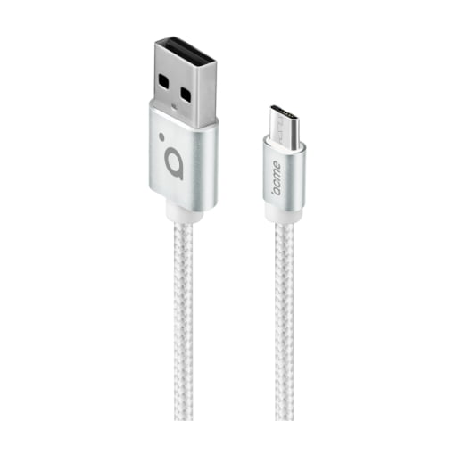Καλώδιο Braided USB 2.0 to micro USB Ασημί 1m