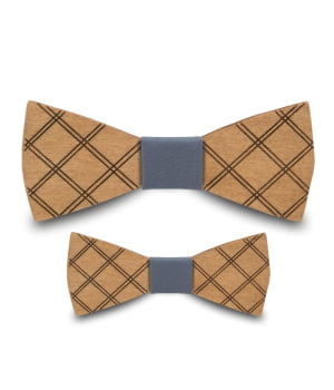 Σετ Ξύλινα Παπιγιόν Ανδρικό & Παιδικό Checkered