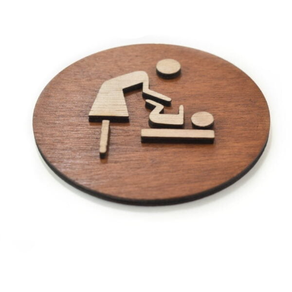 Ξύλινη Πινακίδα Σταθμός Αλλαγής Πάνας 10cm - Image 2