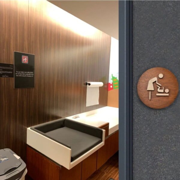 Ξύλινη Πινακίδα Σταθμός Αλλαγής Πάνας 10cm - Image 3