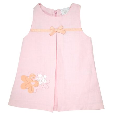 Φορεματάκι Αμάνικο Λινό Ροζ