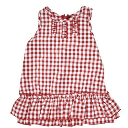Φορεματάκι Βρεφικό Καρώ Κόκκινο