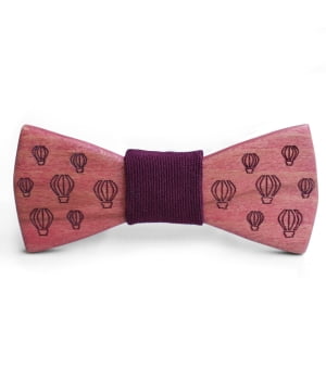 Ξύλινο Παπιγιόν Παιδικό Αερόστατα Rustic Μπορντό