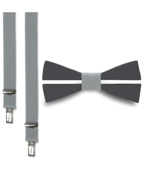 Ξύλινο Παπιγιόν Παιδικό & Τιράντες Peru Γκρι