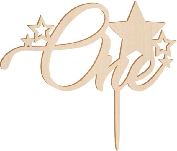 Ξύλινο Τόπερ για Τούρτα "One" - Image 2