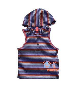 Παιδικό Μπλουζάκι Αμάνικο με Κουκούλα Ριγέ Μωβ