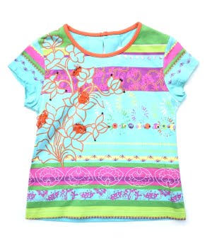 Βαμβακερό Κοντομάνικο T-shirt Τυρκουάζ