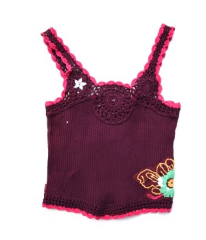 Πλεκτό Αμάνικο Μπλουζάκι Μπορντό