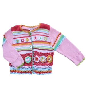 Ζακετούλα Βαμβακερή Ροζ Κόκκινο