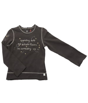 Μπλουζάκι Μακρυμάνικο Καφέ με Λεπτομέρειες