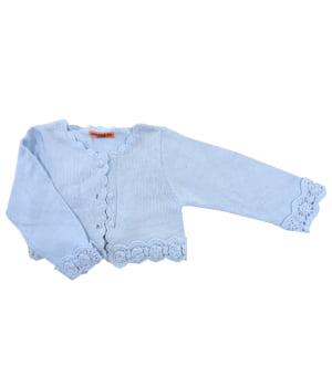 Ζακετάκι Βρεφικό Πλεκτό Κοντό Σιέλ