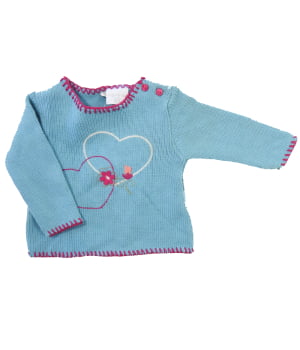 Πλεκτό Πουλόβερ Βρεφικό Σιέλ