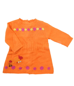 Πλεκτό Φορεματάκι Βρεφικό Πορτοκαλί