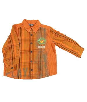 Πουκάμισο Καρώ Πορτοκαλί