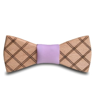 Ξύλινο Παπιγιόν Παιδικό Checkered Ροζ
