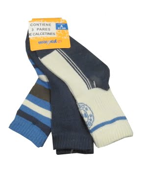 Σετ 3 Καλτσάκια Παιδικά Μπλε