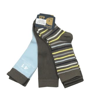 Σετ 3 Καλτσάκια Παιδικά Καφέ/Σιέλ