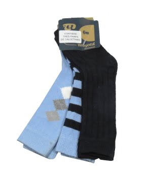 Σετ 3 Καλτσάκια Βρεφικά Μπλε/Σιέλ