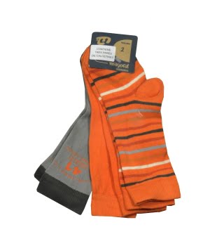 Σετ 3 Καλτσάκια Παιδικά Γκρι/Πορτοκαλί