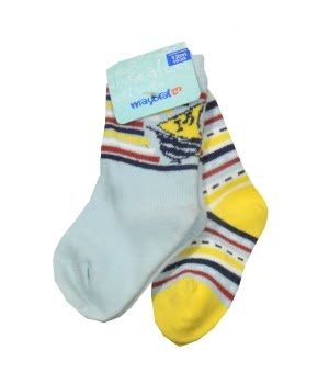 Καλτσάκι Βρεφικό Κίτρινο/Σιέλ