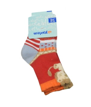 Καλτσάκι Βρεφικό Λιονταράκι Κόκκινο