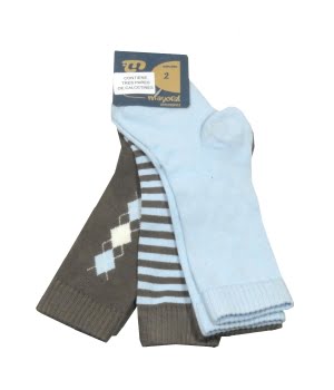 Σετ 3 Καλτσάκια Παιδικά Καφέ/Σιέλ