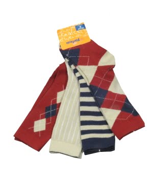 Σετ 4 Καλτσάκια Παιδικά Κόκκινο/Μπλε/Μπεζ