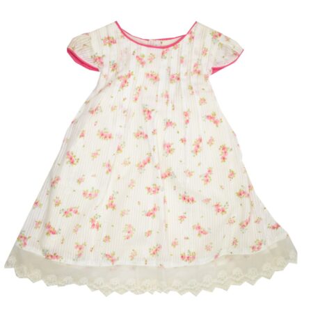 Φορεματάκι Αμάνικο Λευκό με Λουλουδάκια Βρεφικό 9μ