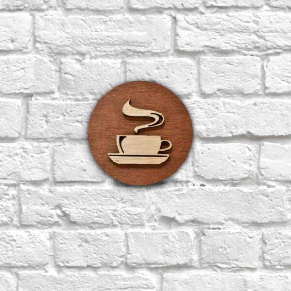 Ξύλινη Πινακίδα Καφές 10cm - Image 2