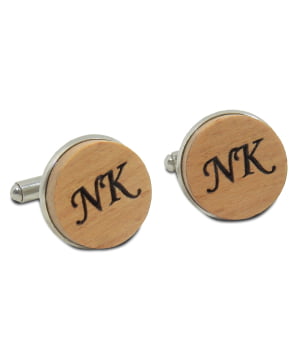 Μανικετόκουμπα Ξύλο Οξιάς Με Χαραγμένα Αρχικά