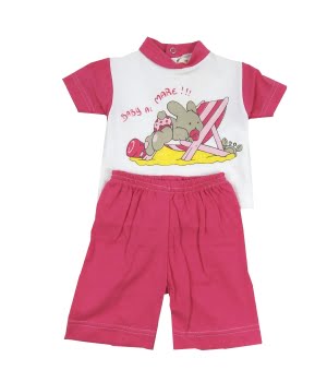 Πυτζαμάκι Βρεφικό Βαμβακερό Λευκό/Φούξια