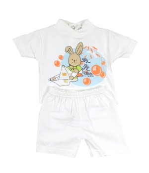 Πυτζαμάκι Βρεφικό Βαμβακερό Λευκό